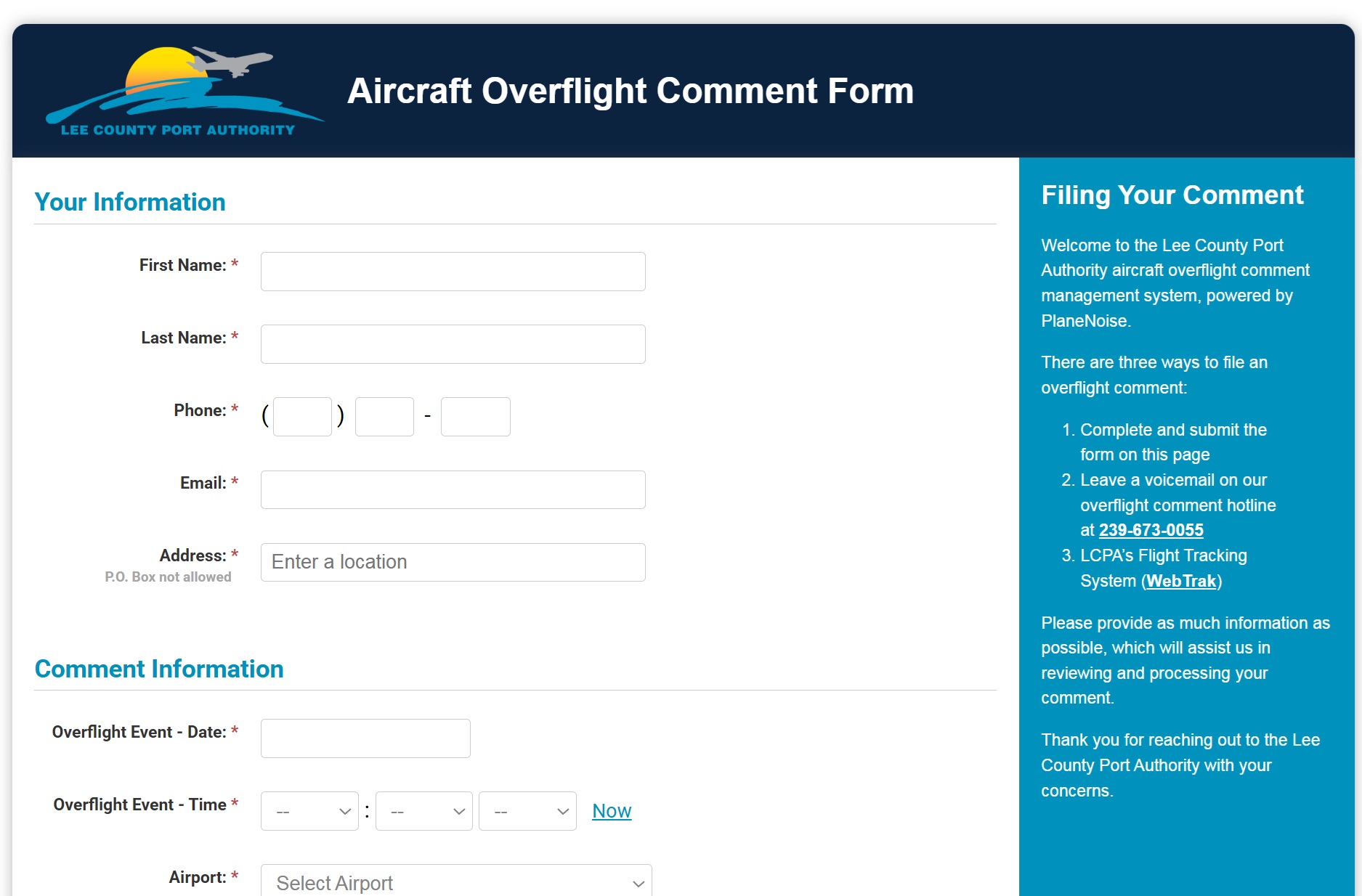 Online Comment Form